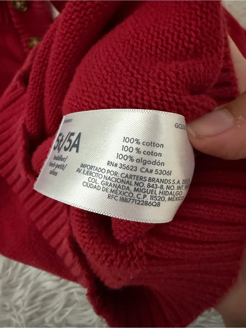 Carter's 5T Boys 100% Cotton Sweater Bundle Red Brown Shawl Collar